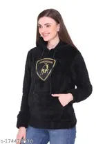 Woolen Full Sleeves Hooded Sweatshirt for Women 