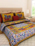 Cotton Queen Bedsheet with 2 Pillow Cover 