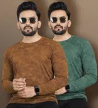 Printed Round Neck Polyester T-Shirts 