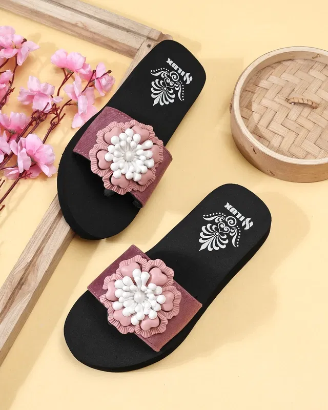 Solid Flip-flops for Women (Purple, 8)