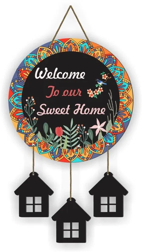 CW Crafts Wooden Wall Hanging (40.64x22.86 cm, Multicolor)