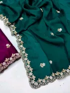 Sana Silk Self Design Saree for Women, Green 