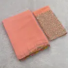 Silk Woven Design Saree for Women, Peach 