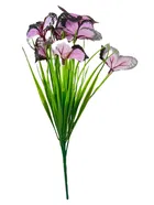 Green Gallery Purple Butterfly Flower Bunch 35x20cm