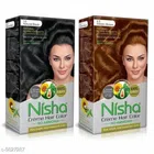 Nisha Cream Hair Color (Natural Black & Golden Brown, 60 g) (Pack of 2)