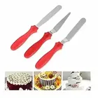 Pallavi Trading Spatula Stainless Steel Icing Spatula Variety Set & Cake Decorating Tools 2 Angled And 1 Straigh, 3 Pc