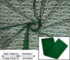 Crepe Un Stitched Dress & Gown Material,  Green  