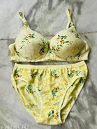 Cotton Blend Printed Lingerie Set for Women 