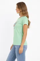 Cotton Blend Printed T-shirt for Men, Green 