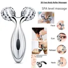 Stainless Steel 3D Roller Face Massager (Silver)