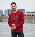 Fleece Printed Hoodie For Men, Red 