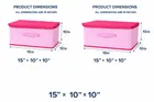 Craft Bazar Multipurpose Foldable Fabric Big Storage Box Combo of 2 with Lid and Handle for Clothes, Toys, Wardrobe, Shelf, Bedroom and Home Organization