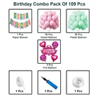 Princess Theme Happy Birthday Decoration Items For Girls , Multicolor, Pack of 109