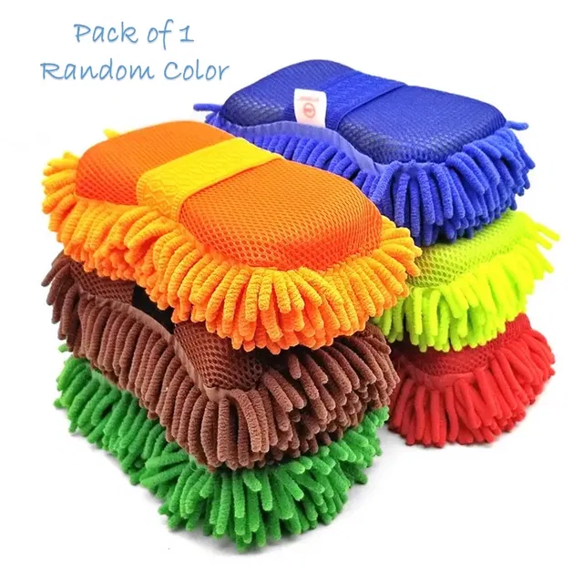 Microfiber Premium High Quality Car Cleaning Sponge (Multicolor, Pack of 1)