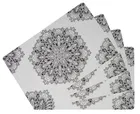 Grover Table Placemats for Kitchen/Dining Table Pack of 6 White Black Flower