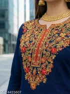 Floral Embroidered Acrylic Kurti for Women 