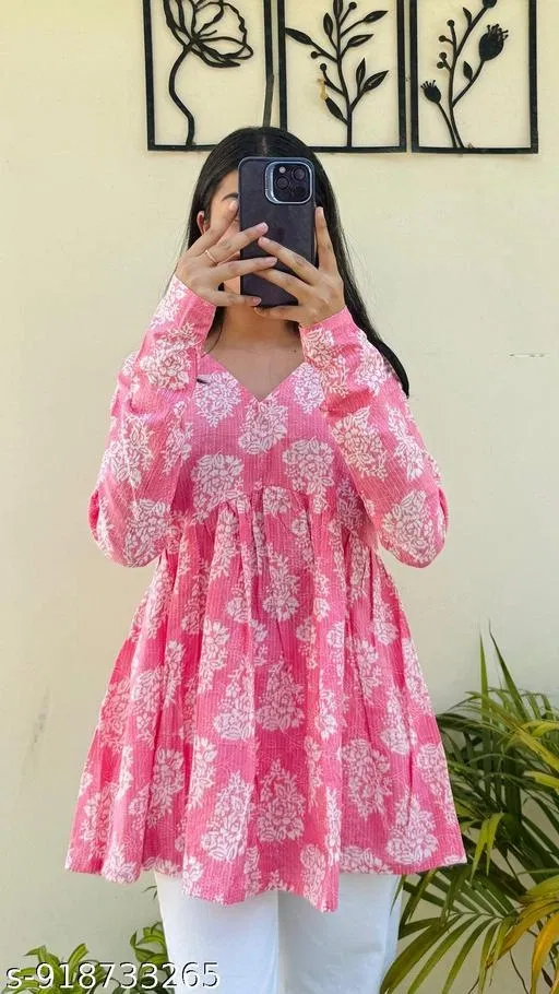 Kurti for Women (Pink, S)
