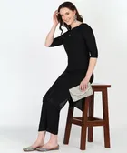 Viscose Rayon Embroidered A-Line Kurti with Pant 