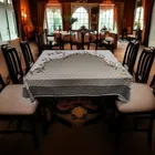 Polyester Printed Table Cloth (Cream, 38x58 inches)