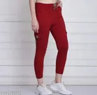 Cotton Blend Solid Joggers for Girls (Maroon, 12-13 Years)