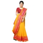 सिद्धिदाता टेक्सटाइल विमेंस कोटा डोरिया कॉटन टेम्पल जैरी बॉर्डर साड़ी विद अन-स्टीट्च्ड ब्लाउज पीस 