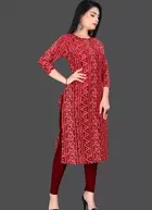 Crepe Bandhani Kurti for Women 