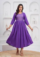 Rayon Kurti for Women, Purple 