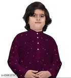 Rayon Embroidered Kurta with Pyjama for Boys (2-3 Years, Wine)