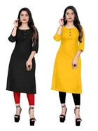 Crepe Solid Kurtis for Women 