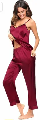 Satin Solid Night Suit for Women 
