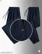 Cotton Pants for Men, Navy Blue 