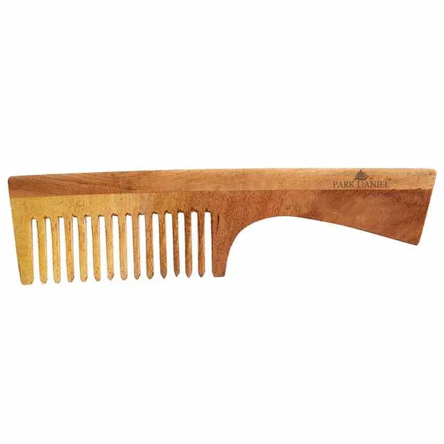 Park Daniel Natural & Ecofriendly Handmade Neem Wooden Dressing Handle Comb (7.5 inches) (SE-95)