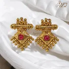 Brass Gold Plated Earrings for Women (Gold, Set of 1)