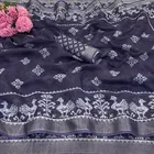 Linen Printed Saree for Women, Multicolor 