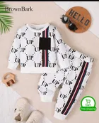 Cotton Hosiery Printed Clothing Set for Boys, White 