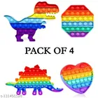 Silicone Pop It (Multicolor, Pack of 4)