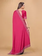 Crepe Embellished Saree with Blouse Piece for Women 