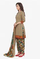 Floral Crepe Punjabi Suit Material for Women 