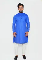 Cotton Blend Solid Kurta Set for Men 