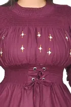 Cotton Solid Dress for Women 