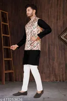 Cotton Kurta Set with Koti for Men 