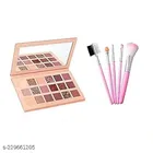 Eye Shadow Palette with 5 Pcs Makeup Brushes Set 