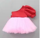 Netted Self Design Frock for Girls 