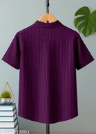 Self Design Cotton Blend Mandarin Neck T-Shirt for Boys 