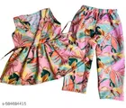 Rayon Slub Printed Clothing Set for Girls, Multicolour, Pack of 1 