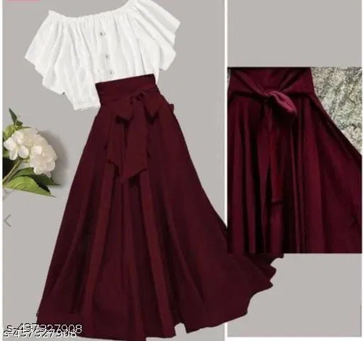 Polyester Solid Dress for Girls, Maroon (10-11 Years)
