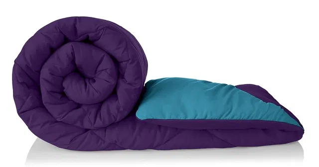 Sarangi Solid Reversible Comforter 1.5Kg for Deep Purple and Ocean Blue