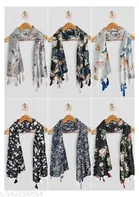 Poly Chiffon Printed Scarves for Women, Multicolor, Pack of 6