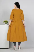 Zari Embroidered Cotton Blend Anarkali Kurti for Women 
