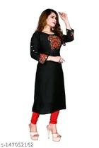 Rayon Embroidered Kurti for Women 